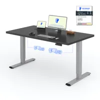 FLEXISPOT Elektrisch höhenverstellbarer Schreibtisch 140x80cm 100KG Tragkraft, Doppelmotor, 4 Memory Funktion, 25mm Einteilige Tischplatte (Schwarz)