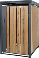 ML-Design 1 box na 1 popelnici 240L 68x80x116,3 cm antracitový dubový vzhled, ocel, odolný proti povětrnostním vlivům/uzamykatelný