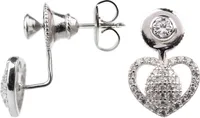 Ohrstecker Ear Jacket 925 Sterling Silber mit Zirkonia und Herz