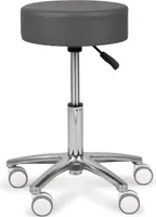 Habys Rollhocker Mobi | Höhenverstellbar, Arbeitshocker, Drehstuhl, Drehhocker, Kosmetikhocker, Praxishocker, Bürohocker | Grau