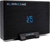 Hurricane GD35612 Aluminium externes Festplattengehäuse 3.5' USB 3.0 für Mac, PC, Backups