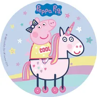 Jedlá dekorácia na tortu Peppa Wutz (Peppa Pig) Dekorácia na tortu, priemer kruhu :20 cm, motív:Peppa Pig No. 1