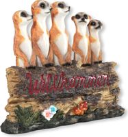 Garten Figur Erdmännchen Paar Pärchen Kunstharz Polyresin Figur Deko Gartendeko 