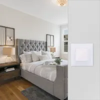 Navaris Wand Lichtschalter mit Glasrahmen einfach - mit Montagematerial - Design Glas Wandschalter Kippschalter - Glasschalter Schalter in Weiß