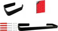Set Schwarz Handtuchhalter Badezimmer 40 cm + Toilettenpapierhalter 14,5 cm - LOFT Design – Edelstahl Wandhaken für Bad