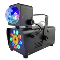 Mlhový stroj s diskotékovými světly a 9 světly 500W kouřový stroj Halloween s bezdrátovým dálkovým ovládáním Automatický přenosný venkovní pro strany Stage (9 LED světel)