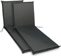 sunnypillow 2 Stück Liegenauflagen 190 x 60  Auflage Polster für Gartenmöbel extra dick 9cm waschbar wasserdicht  Polsterauflagen für Gartenliege Sonnenliege Liegestuhl Kissen  Anthrazit