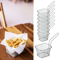 Servierkorb 8er Set 14x8cm Frittenkorb Pommes Frites Fingerfood Snackholder