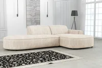 Emoebel24 Ecksofa Lucas Creme  mit Ottomane, Sofa L-form 284x166x70 cm