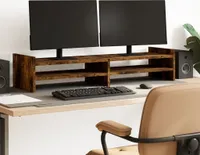 Stojak na monitor dąb wędzony 100x27x20 cm materiał drewnopochodny