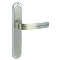 DOMINO Türgriff Blind Drückergarnitur | Langschildgarnitur | Türklinke für Zimmertür, Bürotür, Kellertür & Innentür | L-Form | Türbeschläge aus Aluminium | Chrom Nickel Türdrückergarnitur | DEKAN M6/M9