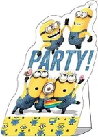 Minions - Einladungen, Party - Karton SG29163 (Einheitsgröße) (Weiß/Gelb/Blau)