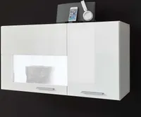 Hängevitrine Corado - Weiß Hochglanz ohne Beleuchtung