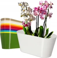 KADAX plastový kvetináč "Pareti", oválny kvetináč, kvetináč na orchidey, 27 cm, biely