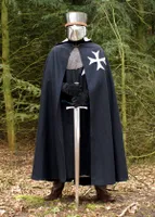 Umhang der Johanniter aus Wolle mit Innenfutter aus Baumwolle - Mittelalterkleidung Herren Kostüm Ritter