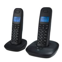 Teleline TEL-170ZT - DECT-Telefon mit Anrufbeantworter und 2 Mobilteilen, schwarz