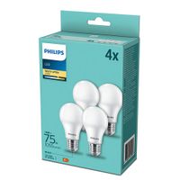 Philips LED Lampe E27 4er Set 10W (75W) 2700K