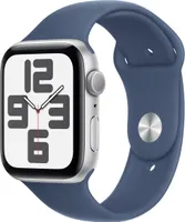 Apple Watch SE 2024 GPS 44mm Silver Aluminum blau blue Sport Band Size M/L