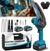 Mini Kettensäge Mit Akku 8000mAh 6 Zoll Mini Kettensäge Elektro mit Automatischer Öler, 2 * 4000mAh Akku Handkettensäg Elektrisch für Gartenscheren Astschere Holzschneidenz