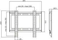LogiLink TV-Wandhalterung flach für 58,42 - 106,68 cm