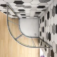 80x80x185cm Viertelkreis Duschkabine Duschabtrennung Duschtür Duschwand 5mm ESG Glas Ohne Duschtasse