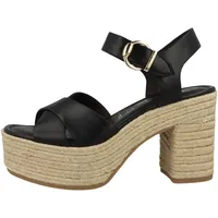Tamaris Damen Sandalette Sandale Plateau Blockabsatz Bastoptik 1-28020-20, Größe:41 EU, Farbe:Schwarz