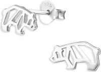 Monkimau Bären Ohrstecker Ohrringe aus 925 Silber Schmuck Silberohrringe Medizinisch für Kinder Mädchen Damen Frauen