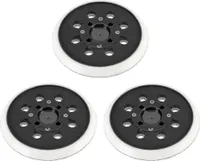 3x Trade-Shop Klett 8+4-Loch Schleifteller / Haftteller / Stützteller 125mm kompatibel mit Bosch Exzenterschleifer ersetzt 2 609 004 175