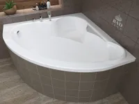 BADLAND Eckbadewanne Badewanne Standard 120x120 mit Ablaufgarnitur, Füßen und Styroporverkleidung GRATIS