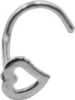 1 Stück Edelstahl Herzform Piercing Nasenring Mode Uni Punk Schmuck-Silber