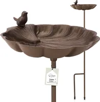 WILDLIFE HOME Große Vogeltränke stehend auf Stab I Vogeltränke mit Erdspieß Garten, Balkon I Vogelbad frostsicher aus Gusseisen, Wassertränke für Vögel, Wildvögel