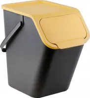 Go Practic Küchen Mülleimer 1x 25L gelb mit Deckel, fürAbfälle, Mülltrennsystem, abfalleimer küche, mülleimer küche