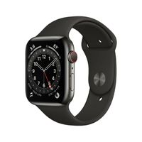 Apple Watch 6 LTE Graphite z nehrdzavejúcej ocele 44 mm športový remienok Black MO9H3 - NOVINKA