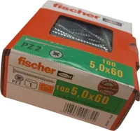 100x fischer Spanplattenschrauben 5,0x60 PZ2 Holzschrauben verzinkt Vollgewinde