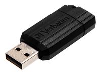 Verbatim PinStripe USB Drive - USB-Flash-Laufwerk - 128 GB - USB 2.0 - Schwarz