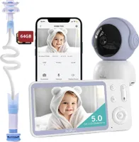 5" dětská chůvička s kamerou PTZ 1080P, sledováním teploty a vlhkosti, APP, detekcí pohybu, detekcí pláče a připomínáním krmení, 64GB