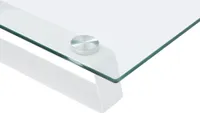 Stojak na monitor biały 100x20x8 cm szkło hartowane i metal
