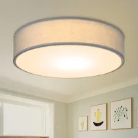 ZMH Deckenleuchte  1 Flammig E27 mit Stoffschirm Rund Stoff Modern Grün mit Stoffschirm für Schlafzimmer Wohnzimmer Küche