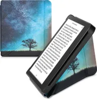 kwmobile Schutzhülle kompatibel mit Tolino Vision 6 - Hülle Kunstleder - eReader Cover Case - Galaxie Baum Wiese Blau Grau Schwarz