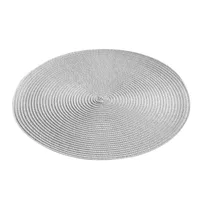 Tischset Platzdeckchen Ø 35 cm rund silber Untersetzer Platzset abwaschbar