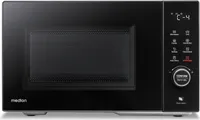 MEDION Mikrowelle mit Grill und Heißluft (23 Liter, 900 Watt, 1000 Watt Grill, 1680 Watt Heißluftfunktion, 11 Automatik-Programme, 5 Leistungsstufen, Auftaufunktion, Edelstahl, MD12031) schwarz