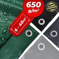 Abdeckplane mit Ösen PVC 650g/m2 wetterfest UV Schutz Gewebeplane Gartenplane Schutzplane Allzweckplane LKW, Gartenmöbel Farbe: Dunkelgrün Maße: 4 x 7 m (1000D PVC)