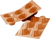 Silikomart Muffinbackform Brioche 6er Ø7,9cm H 3,7cm Silikon, terracotta