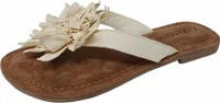 Lazamani Daisy Damen Leder-Zehentrenner Off-White Größe 36