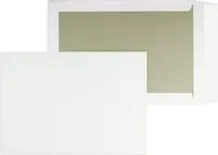 25 Papprückwandtaschen Weiß 229x324 mm (DIN C4) mit Haftklebung