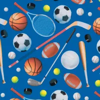 Geschenkpapier Sport 70cm x 2m Rolle blau