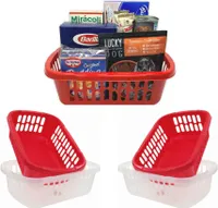Aufbewahrungskorb Körbchen Korb Kunststoff farbig 5 Stück Set Größenauswahl, Größe:29.5 x 19.5 x 11 cm