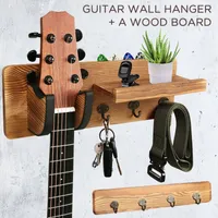 Kytarový nástěnný věšák Kytarový nástěnný držák Dřevěný nástěnný stojan na ukulele