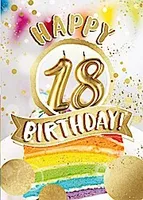 bentino Geburtstagskarte XL mit leuchtenden "KERZEN" zum AUSPUSTEN, Spielt den Song "Happy", DIN A4 Set mit Umschlag, Glückwunschkarte zum 18. Geburtstag, Grußkarte "Great Cards" von bentino