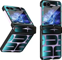 Pouzdro pro Samsung Galaxy Z Flip 6 / Z Flip 7 FE, galvanizované průhledné pouzdro s ochranou pantu černé